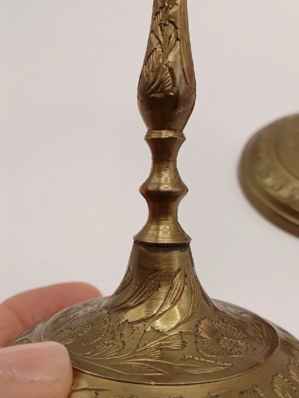Pair VTG Brass Taper Candle Holders 5